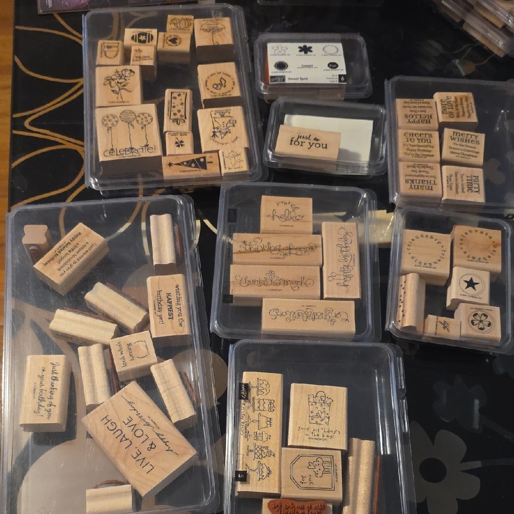 Assorted Rubber Stamp Set - Brown
